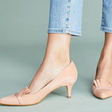 Toleet Pink Blush Kitten Heels Pointy Toe Vegan Suede Comfortable Shoes