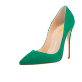 Toleet Green Pointy Toe Stiletto Heels Dress Shoes Vegan Suede Commuting Pumps