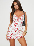 Toleet Karena Mini Dress White / Red Floral