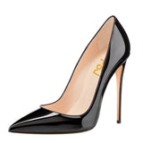 Toleet Black Patent Leather High Heels Office Pointed Toe Pumps Shoes