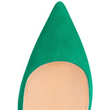 Toleet Green Pointy Toe Stiletto Heels Dress Shoes Vegan Suede Commuting Pumps