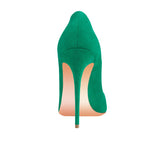 Toleet Green Pointy Toe Stiletto Heels Dress Shoes Vegan Suede Commuting Pumps