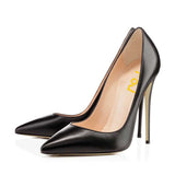 Toleet FSJ Black Vegan High Heel Shoes Pointy Toe Stiletto Heel Pumps