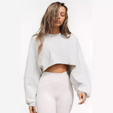 fall inspo outfits Autumn Sweater Women's Solid Color Short Pullover Loose Cropped Top round Neck Sweatshirt