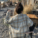 picture day outfit Long Sleeve Plaid Shirt American Retro Loose Spring and Autumn Western Style Small Shirt Mori Women Loose Shirt Coat Women