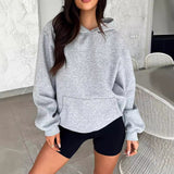 Toleet comfy school outfits Autumn 2024 Simple Style Casual Hooded Sweater Top Women's Clothing