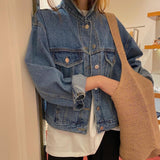 fall outfits women 2024 Autumn and Winter New Slimming Chic Casual All-Matching Style Age-Reducing Fashion Loose Denim Coat Top for Women