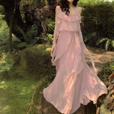 dress 2024 New Chiffon Beach Dress Sling Dress Sanya Seaside Vacation Female Summer Super Fairy Bohemian