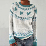 fall trends 2024 outfits Vintage Tribal Iceland Pattern Warm Comfy Sweater Men's and Women's round Neck Sweater