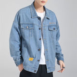 mens fall outfits Autumn New Loose Fashion Korean Style Denim Coat Men's Fashion Brand Tooling Casual Jacket Men's Jacket Japanese Style Fashion