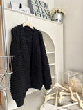 grunge outfits Autumn and Winter New Thick Wool Draping High-Fixed Thick Knitted Cardigan Loose Sweater Lazy Gentle Coat