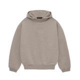 dream clothes Fall men's Street Style Autumn and Winter New Solid Color Fleece-lined Small Logo Hooded Sweater