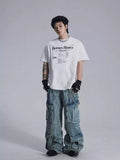 TOLEET Y2k Style Men's Street Outfits Flap Pockets Heavy Jeans Boy Pants