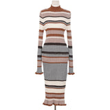 fall 2024 outfits Women's New Korean-Style Elegant Slim-Fit Dress Knitted Fashionable Color Matching Sweater Bottoming Skirt Dress Women