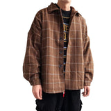 winter outfits men Spring Woolen Plaid Jacket Men's Korean-Style Loose Trendy Retro Casual Student Jacket Workwear Jacket Men