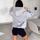 comfy school outfits Autumn 2024 Simple Style Casual Hooded Sweater Top Women's Clothing