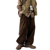 boy outfits Fall men's Street Style Autumn and Winter Japanese Retro Corduroy Casual Pants Men's and Women's Wide-Leg Neutral Loose Workwear All-Match Long Pants