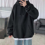 mens fall outfits Graffiti Floor Shoulder Hip Hop Loose Hooded Oversize 