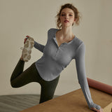 Toleet Yoga Clothes Women's Autumn and Winter High-Grade Tight Slimming Fitness Long Sleeve Professional Pilates Training Sports Running Top