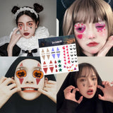 Halloween Children's Makeup Facial Stickers Cartoon Funny Personality Facial Tattoo Stickers Party Style Stickers