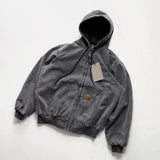 masc outfits Fall Street Style Kaha Carte Tough Guy Washed Distressed Jacket Vintage Vintage Cotton-Padded Jacket