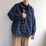 winter outfits men Spring Woolen Plaid Jacket Men's Korean-Style Loose Trendy Retro Casual Student Jacket Workwear Jacket Men