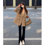 Toleet autumn dress Brown Suit Jacket for Women 2024 Spring and Autumn Street style Korean Style Casual Suit