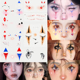 Halloween Children's Makeup Facial Stickers Cartoon Funny Personality Facial Tattoo Stickers Party Style Stickers