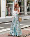 boho outfits Printed Skirt 2024 Casual Large Swing Long Skirt Women's Skirt