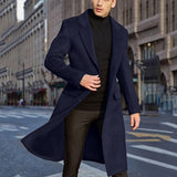 classy outfits men New Five-Color British Men's Long Trench Coat Woolen Coat Men's Woolen Coat