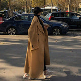 2024 fall fashion trends Woolen Coat for Women Winter Thickened Hepburn Style Super Long Overknee Ankle Loose Retro Popular Woolen Coat