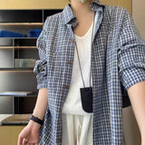 Fall street style Korean Plaid Shirt Women's Early Autumn New Versatile Loose Lazy Style Top Outer Plaid Shirt Coat