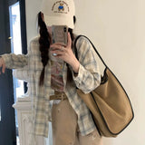 Fall Street Style winter outfits men Autumn and Winter New Korean Style Niche Texture First Layer Cowhide Frosted Bucket Tote Bag Portable Shoulder Casual Commuter Bag