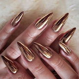 Toleet fall nails Glazed donut Wearable Nail Electroplating Fake Nail Bronze Wearable Removable Patch Nail