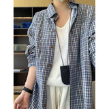 Fall street style Korean Plaid Shirt Women's Early Autumn New Versatile Loose Lazy Style Top Outer Plaid Shirt Coat