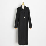 fashion outfits British Style Trench Coat 2024 Spring New Retro High-Grade Long Straight Slimming Black Coat for Women