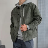 mens clothing styles Spring and Autumn Casual Workwear Jacket Men's Retro Denim Jacket Men's American Men's Jacket Trendy Loose Coat