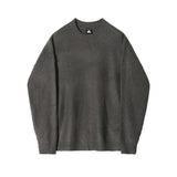 90s fashion men Myq round Neck Sweater Men's Autumn and Winter Korean Style Loose Lazy Trendy All-Match Solid Color Pullover Long Sleeve Sweater