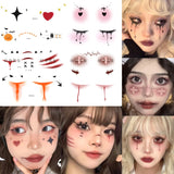 Halloween Children's Makeup Facial Stickers Cartoon Funny Personality Facial Tattoo Stickers Party Style Stickers