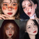 Halloween Outfits Idea Horror Face Stickers Black Tower Cosplay Tattoo Stickers Halloween Joint Eye Doll