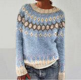 fall trends 2024 outfits Vintage Tribal Iceland Pattern Warm Comfy Sweater Men's and Women's round Neck Sweater