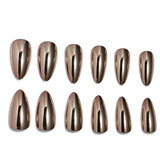 fall nails Glazed donut Wearable Nail Electroplating Fake Nail Bronze Wearable Removable Patch Nail 