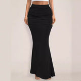 white dress Style 2024 Summer New Women's Skirt Sexy Slim-Fit Sheath Pleated Large Skirt Long Skirt