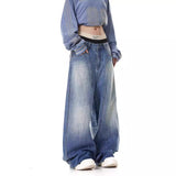 y2k American-Style Retro Washed Lightning Pattern Deconstruction Machete Jeans Men's and Women's Loose Three-Dimensional Cut Profile Banana Pants