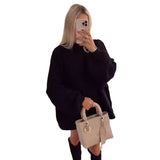 sweater outfits Autumn and Winter New Loose Half Turtleneck Commuter Style Fake Reverse Wear Knitted Pullover Solid Color Sweater for Women