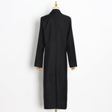 fashion outfits British Style Trench Coat 2024 Spring New Retro High-Grade Long Straight Slimming Black Coat for Women