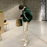 men outfits Student Autumn Sweater Letter Hooded Jacket