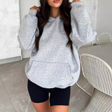 comfy school outfits Autumn 2024 Simple Style Casual Hooded Sweater Top Women's Clothing