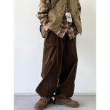 boy outfits Fall men's Street Style Autumn and Winter Japanese Retro Corduroy Casual Pants Men's and Women's Wide-Leg Neutral Loose Workwear All-Match Long Pants