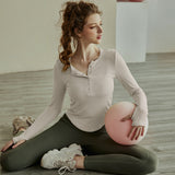 Yoga Clothes Women's Autumn and Winter High-Grade Tight Slimming Fitness Long Sleeve Professional Pilates Training Sports Running Top